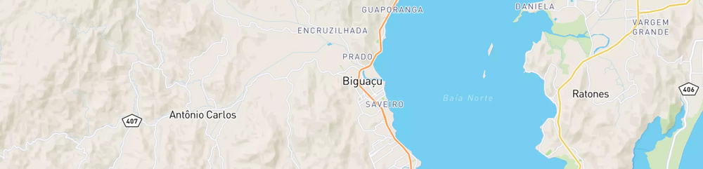 Mapa mostrando localização do terminal logístico de Biguaçu, da Petrobras.