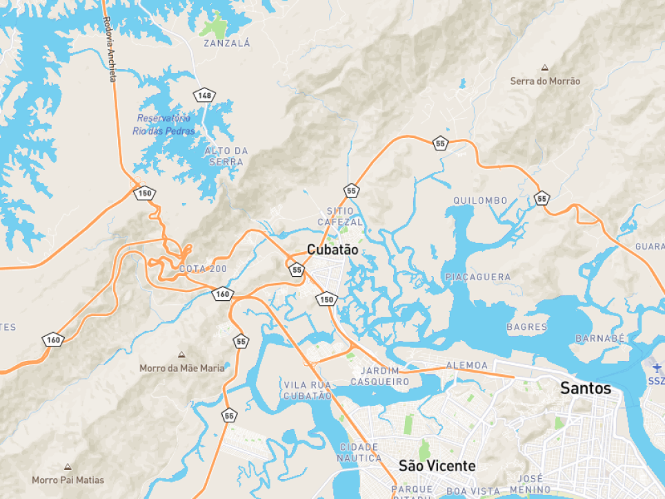 Mapa da Usina de Cubatão