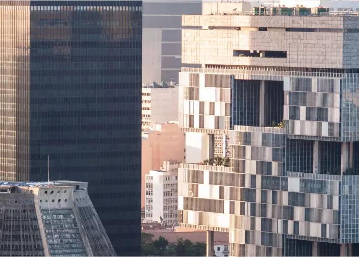 Fachada do Edise, edifício-sede da Petrobras, na cidade do Rio de Janeiro.
