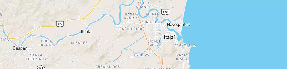 Mapa mostrando localização do terminal logístico de Itajaí, da Petrobras.