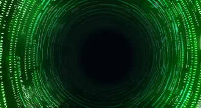 Fundo escuro com círculo verde, remetendo a um futuro tecnológico.