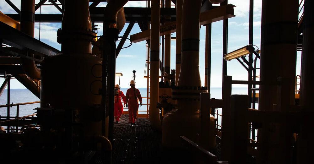 Foto interna de plataforma marítima da Petrobras