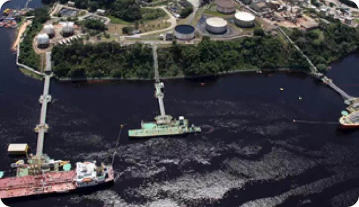 Mapa mostrando localização do terminal logístico de Manaus, da Petrobras.