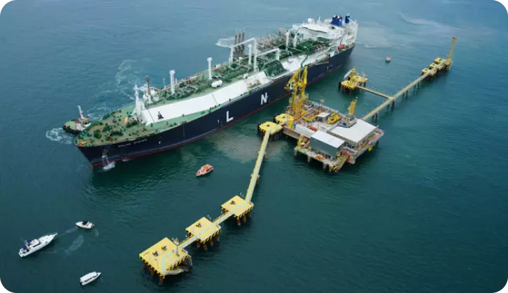 Foto do Terminal de Regaseificação da Bahia (TRBA), da Petrobras.